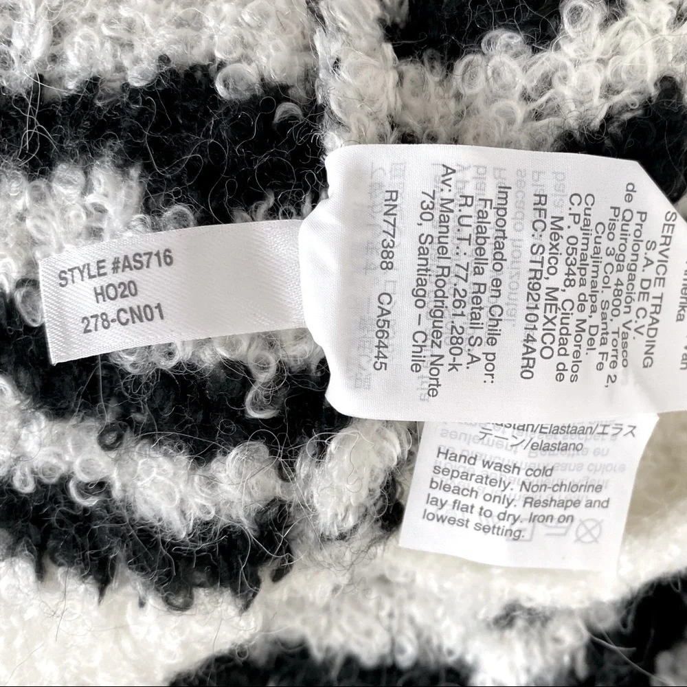 NWT J Crew Boucle Zebra Pullover Sweater AS716 Size XXS Animal print